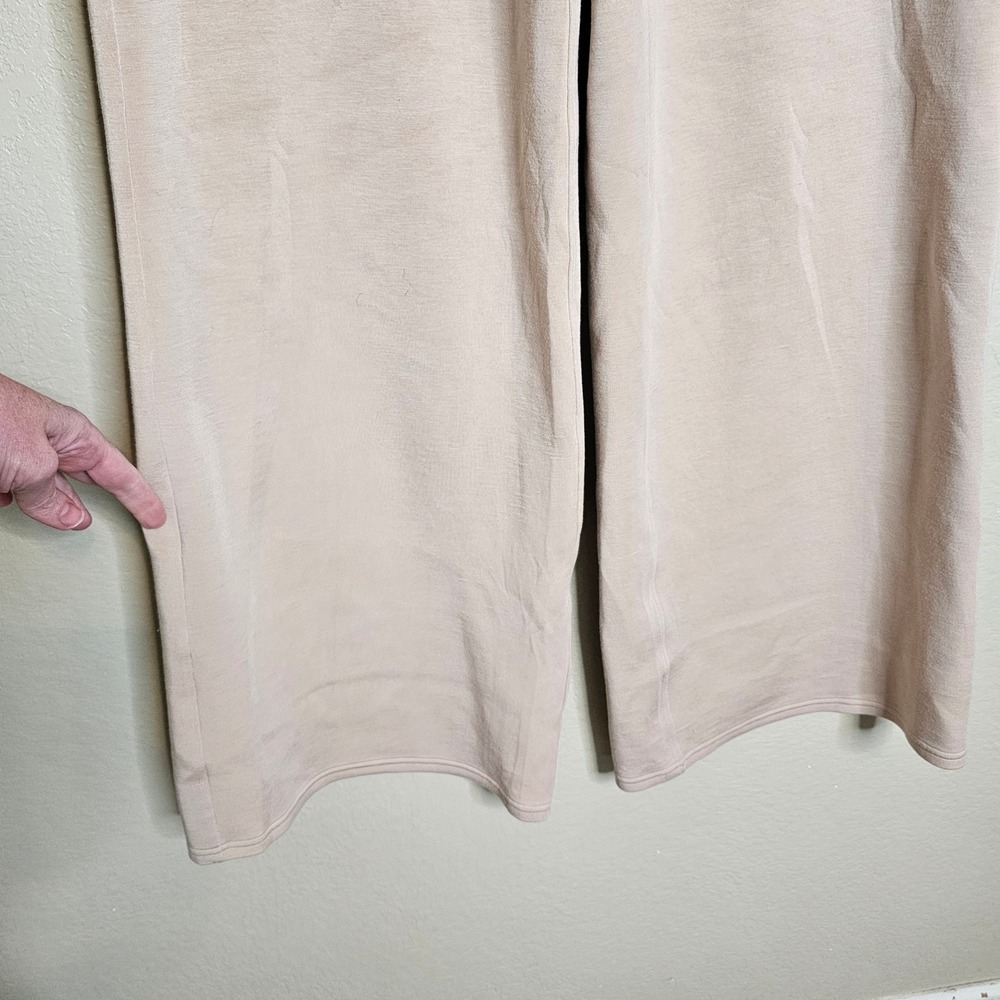 Spanx AirEssentials Wide Leg Pants Lunar Tan Beige Size Medium Tall - Picture 4 of 11